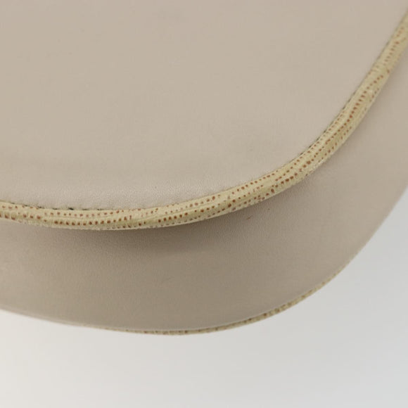 CELINE Shoulder Bag Leather Beige Gold Auth 175145A