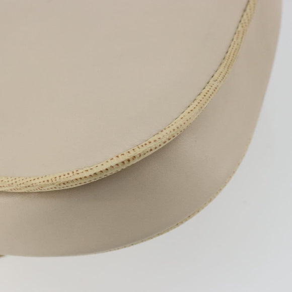 CELINE Shoulder Bag Leather Beige Gold Auth 175145A