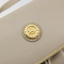 CELINE Shoulder Bag Leather Beige Gold Auth 175145A-14