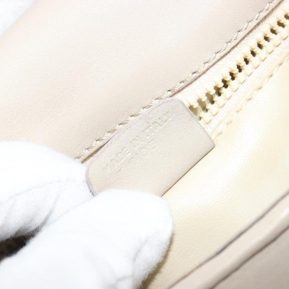 CELINE Shoulder Bag Leather Beige Gold Auth 175145A