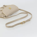 CELINE Shoulder Bag Leather Beige Gold Auth 175145A-7