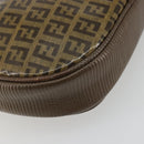 FENDI Zucchino Canvas Shoulder Bag Coated Canvas Beige Gold Auth 175146-17