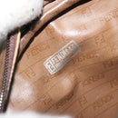 FENDI Zucchino Canvas Shoulder Bag Coated Canvas Beige Gold Auth 175146-11