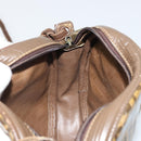 FENDI Zucchino Canvas Shoulder Bag Coated Canvas Beige Gold Auth 175146-19