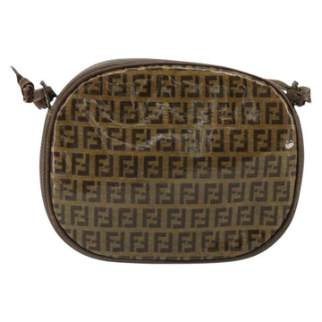 FENDI Zucchino Canvas Shoulder Bag Coated Canvas Beige Gold Auth 175146 - 0