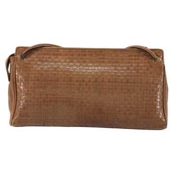 FENDI Shoulder Bag Leather Brown Gold Auth 175148 - 0