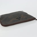 Vivienne Westwood Camouflage Clutch Bag PVC Canvas Brown Auth 175150A-6