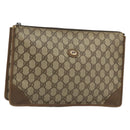 GUCCI GG Supreme Clutch Bag PVC Beige 89 01 029 Auth 175153-1