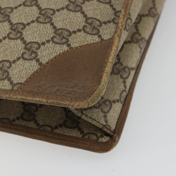 GUCCI GG Supreme Clutch Bag PVC Beige 89 01 029 Auth 175153