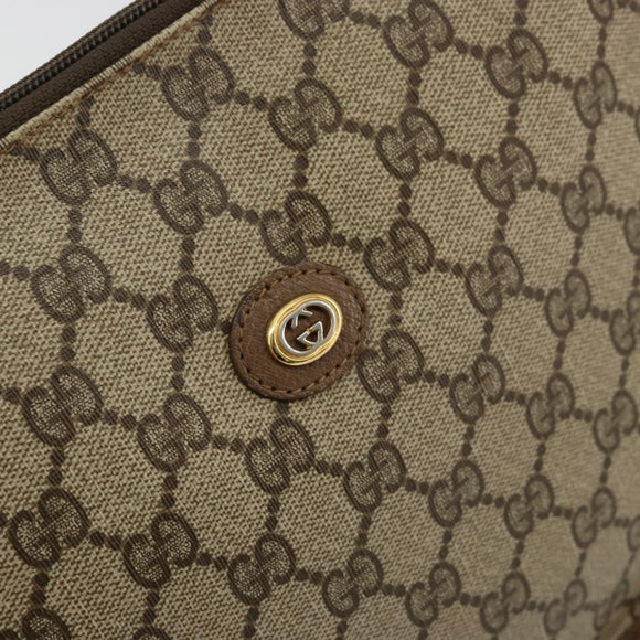 GUCCI GG Supreme Clutch Bag PVC Beige 89 01 029 Auth 175153