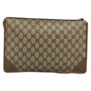 GUCCI GG Supreme Clutch Bag PVC Beige 89 01 029 Auth 175153-2