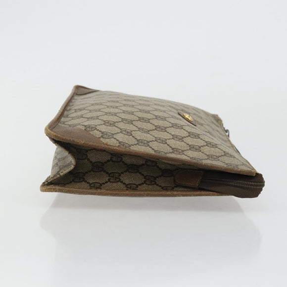 GUCCI GG Supreme Clutch Bag PVC Beige 89 01 029 Auth 175153