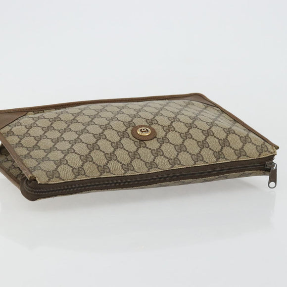 GUCCI GG Supreme Clutch Bag PVC Beige 89 01 029 Auth 175153
