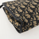 Christian Dior Trotter Canvas Clutch Tas Marineblauw Auth 175154-14