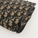 Christian Dior Trotter Canvas Clutch Tas Marineblauw Auth 175154-15