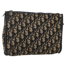 Christian Dior Trotter Canvas Clutch Tas Marineblauw Auth 175154-1