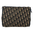 Christian Dior Trotter Canvas Clutch Tas Marineblauw Auth 175154-13