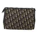 Christian Dior Trotter Canvas Clutch Tas Marineblauw Auth 175154-2
