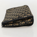 Christian Dior Trotter Canvas Clutch Tas Marineblauw Auth 175154-3