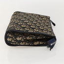 Christian Dior Trotter Canvas Clutch Tas Marineblauw Auth 175154-4