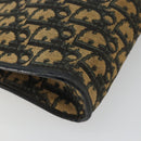 Christian Dior Trotter Canvas Shoulder Bag Navy Gold Auth 175155-14