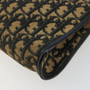 Christian Dior Trotter Canvas Shoulder Bag Navy Gold Auth 175155-15