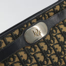 Christian Dior Trotter Canvas Shoulder Bag Navy Gold Auth 175155-17