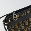 Christian Dior Trotter Canvas Shoulder Bag Navy Gold Auth 175155-10