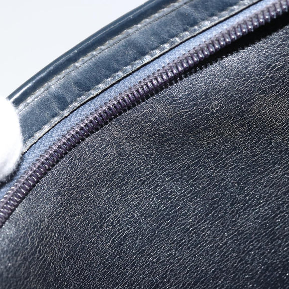 Christian Dior Trotter Canvas Shoulder Bag Navy Gold Auth 175155