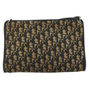 Christian Dior Trotter Canvas Shoulder Bag Navy Gold Auth 175155-2