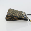 Christian Dior Trotter Canvas Shoulder Bag Navy Gold Auth 175155-3