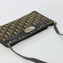 Christian Dior Trotter Canvas Shoulder Bag Navy Gold Auth 175155-6
