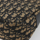 Christian Dior Trotter Canvas Shoulder Bag Navy Gold Auth 175156-15