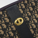 Christian Dior Trotter Canvas Shoulder Bag Navy Gold Auth 175156-17