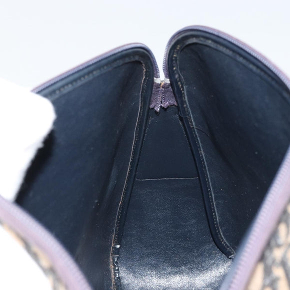 Christian Dior Trotter Canvas Shoulder Bag Navy Gold Auth 175156