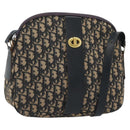 Christian Dior Trotter Canvas Shoulder Bag Navy Gold Auth 175156-1