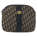 Christian Dior Trotter Canvas Shoulder Bag Navy Gold Auth 175156-13
