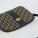 Christian Dior Trotter Canvas Shoulder Bag Navy Gold Auth 175156-6