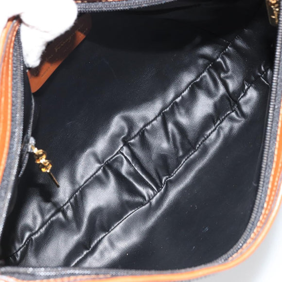 Salvatore Ferragamo Shoulder Bag Leather Black Gold Auth 175157