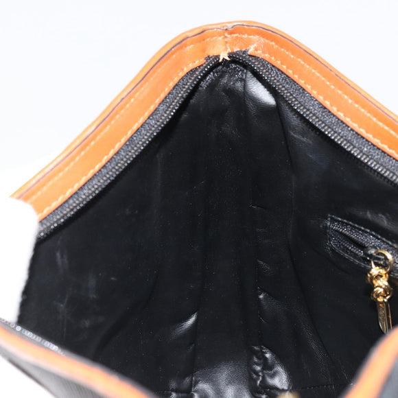 Salvatore Ferragamo Shoulder Bag Leather Black Gold Auth 175157