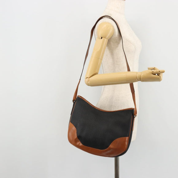 Salvatore Ferragamo Shoulder Bag Leather Black Gold Auth 175157
