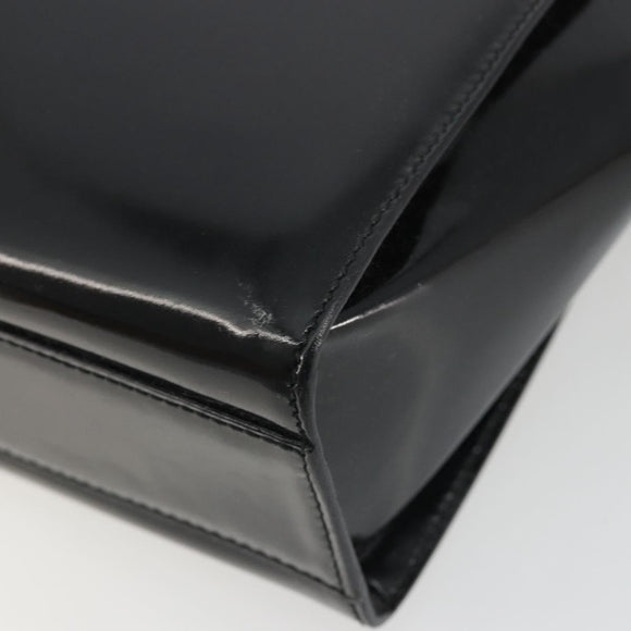 GUCCI Tote Bag Patent Leather Black Auth 175158