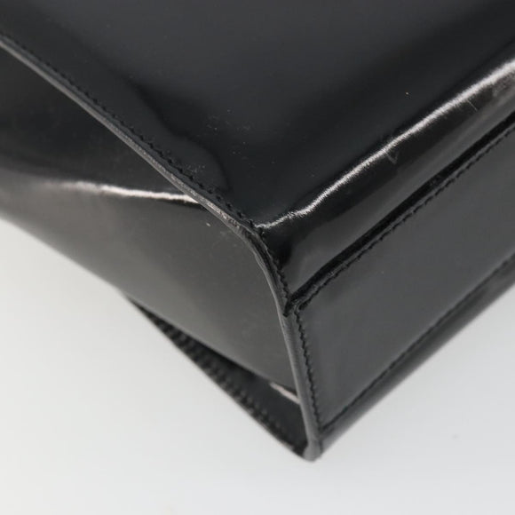 GUCCI Tote Bag Patent Leather Black Auth 175158