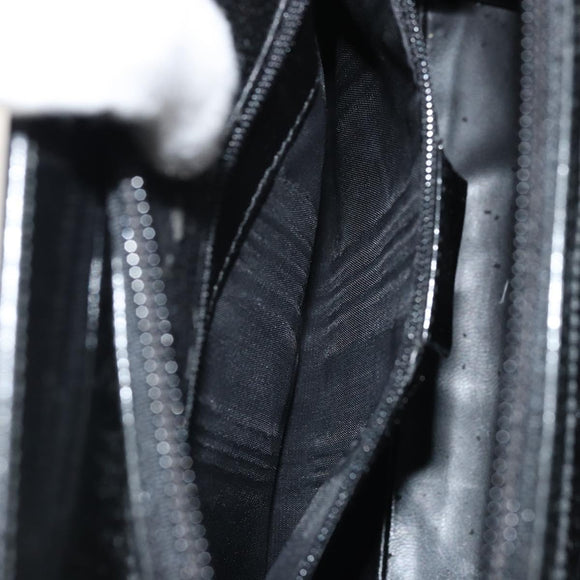 GUCCI Tote Bag Patent Leather Black Auth 175158