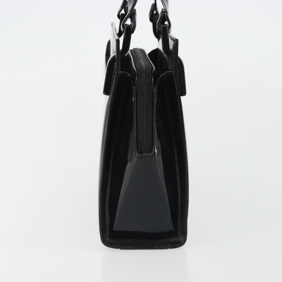 GUCCI Tote Bag Patent Leather Black Auth 175158