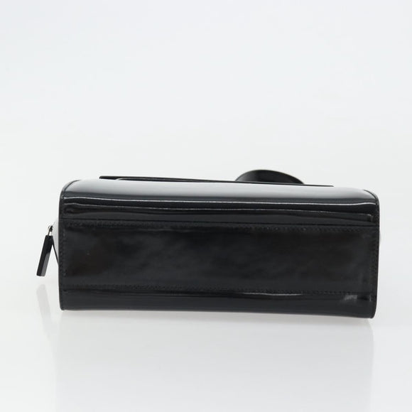 GUCCI Tote Bag Patent Leather Black Auth 175158