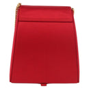 LOEWE Shoulder Bag Satin Red Gold Auth 175159A-2