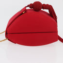 LOEWE Shoulder Bag Satin Red Gold Auth 175159A-4