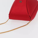 LOEWE Shoulder Bag Satin Red Gold Auth 175159A-6