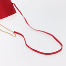 LOEWE Shoulder Bag Satin Red Gold Auth 175159A-7